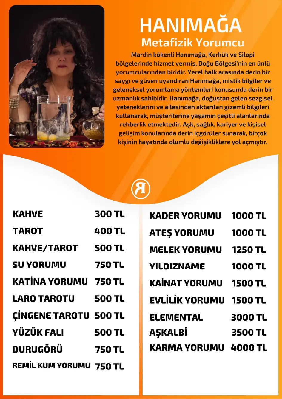 Hanimaga Turuncu Fal Cafe online cingene tarotu yorumu tanıtım ve fiyat bilgisi görseli