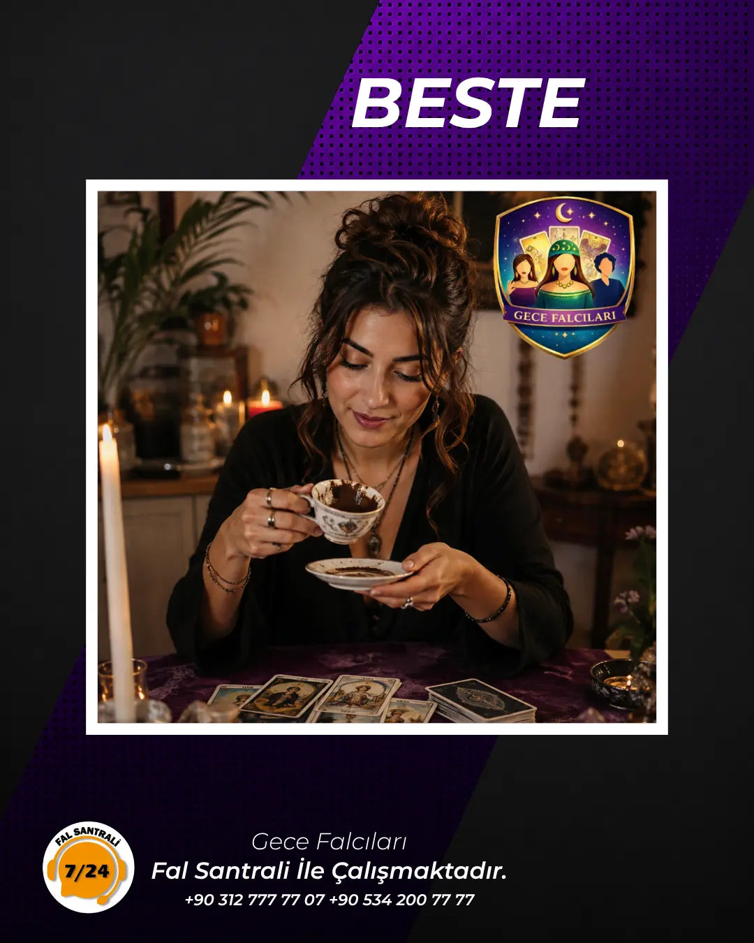 Gece Falcıları yorumcu Beste online evlilik yorumu ve tanıtım görseli