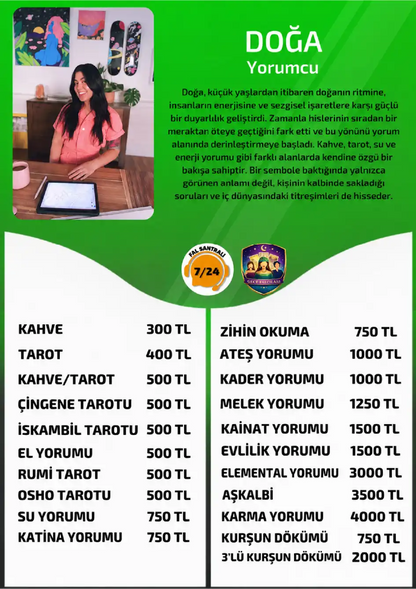 Gece Falcıları online yorumcu Doğa fiyat listesi görseli
