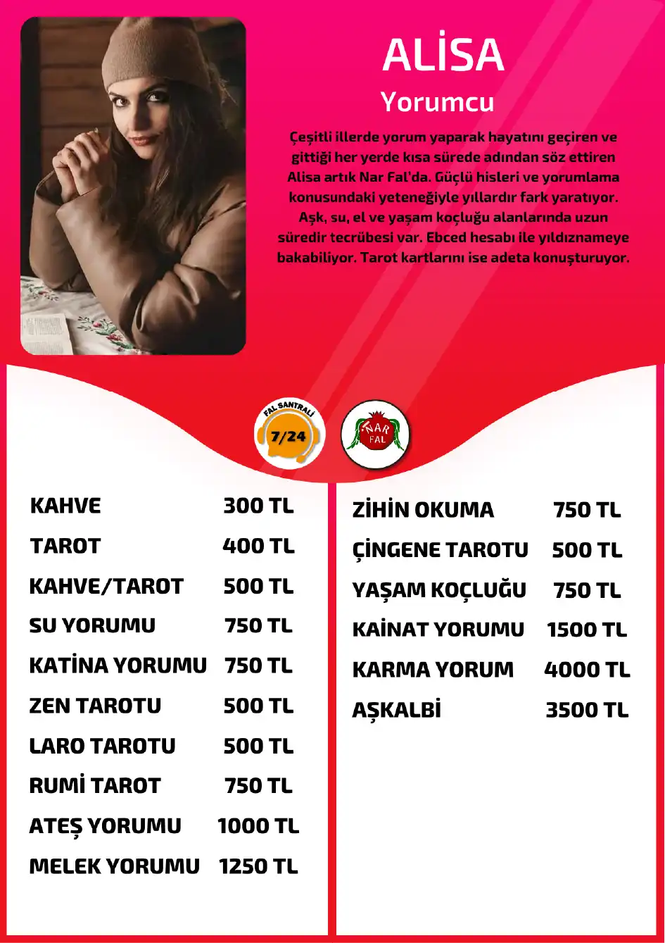 Nar Fal Cafe yorumcu Alisa online aşkalbi yorumu görseli