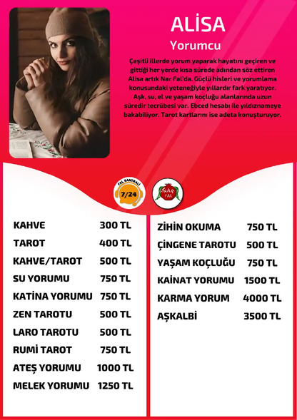Nar Fal Cafe yorumcu Alisa online aşkalbi yorumu görseli