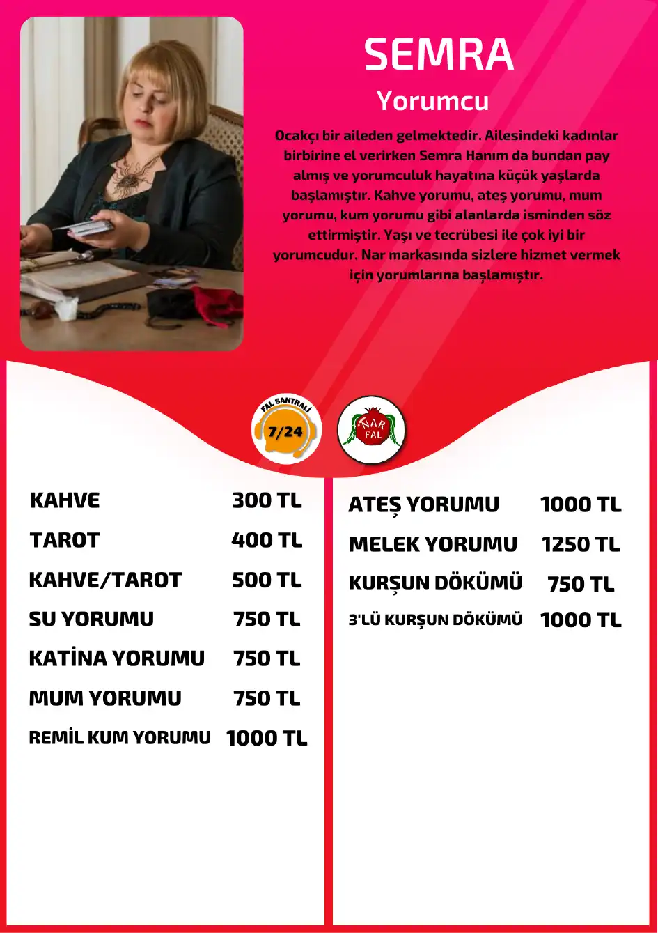 Yorumcu Semra Nar Fal Cafe online kahve yorumu tanıtım ve fiyat bilgisi görseli