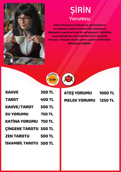 Nar Fal Cafe yorumcu Şirin online melek yorumu fiyat bilgisi görseli