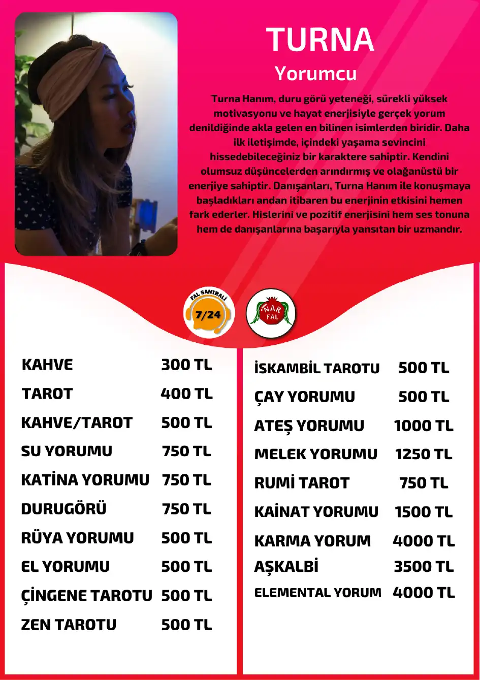 Nar Fal Cafe yorumcu Turna online elemental yorum fiyat bilgisi görseli