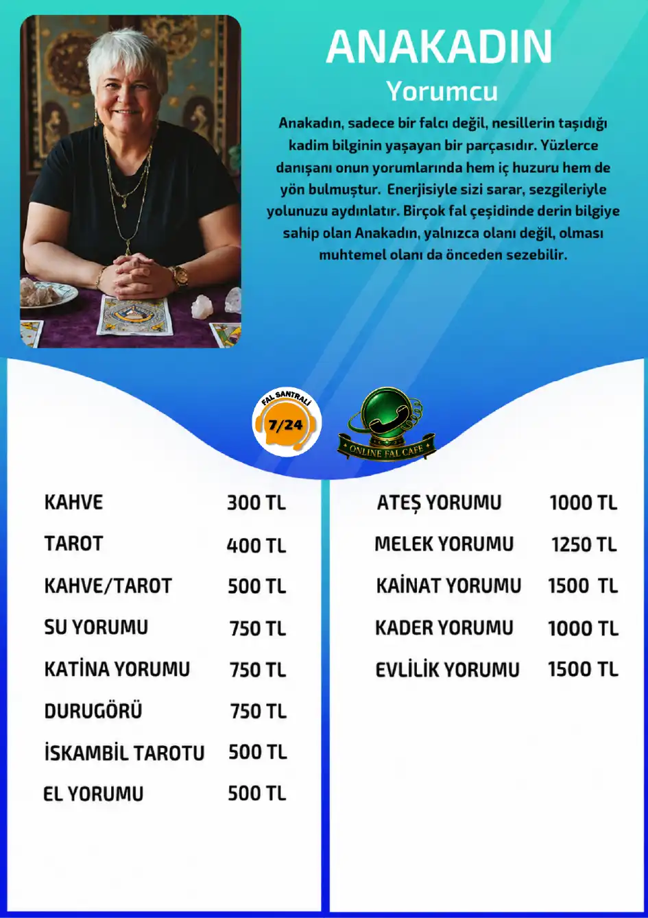 Online Fal Cafe yorumcu Anakadın online evlilik yorumu fiyat bilgisi görseli