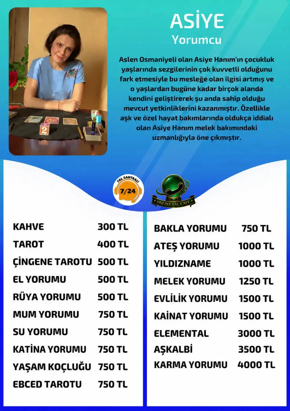 Online Fal Cafe yorumcu Asiye online ateş yorumu fiyat bilgisi görseli
