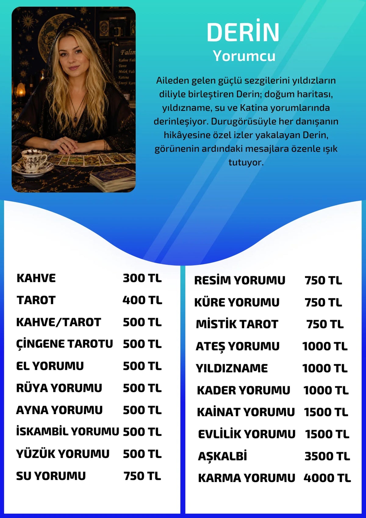 Online Fal Cafe yorumcu Derin fiyat bilgisi görseli