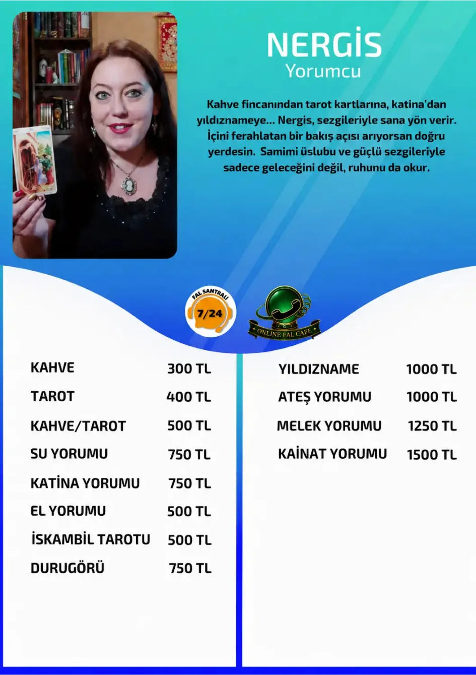 Online Fal Cafe yorumcu Nergis online durugörü fiyat bilgisi görseli