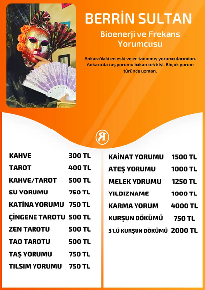 Berrin Sultan Turuncu Fal Cafe online kahve yorumu tanıtım ve fiyat bilgisi görseli
