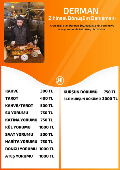 Derman Turuncu Fal Cafe online kahve yorumu tanıtım ve fiyat bilgisi görseli
