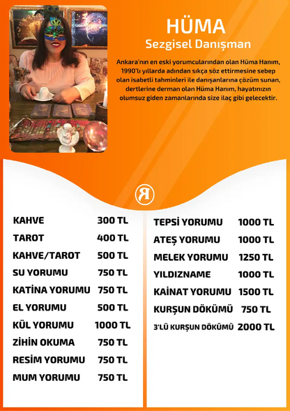 Huma Turuncu Fal Cafe online el yorumu tanıtım ve fiyat bilgisi görseli
