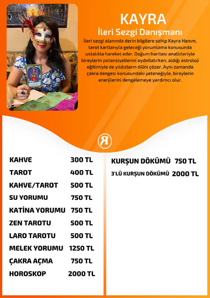 Kayra Turuncu Fal Cafe online melek yorumu tanıtım ve fiyat bilgisi görseli
