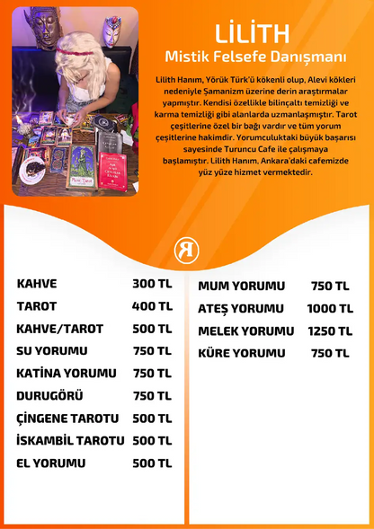 Lilith Turuncu Fal Cafe online ates yorumu tanıtım ve fiyat bilgisi görseli