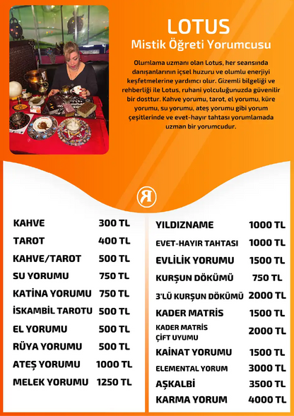 Lotus Turuncu Fal Cafe online kainat yorumu tanıtım ve fiyat bilgisi görseli
