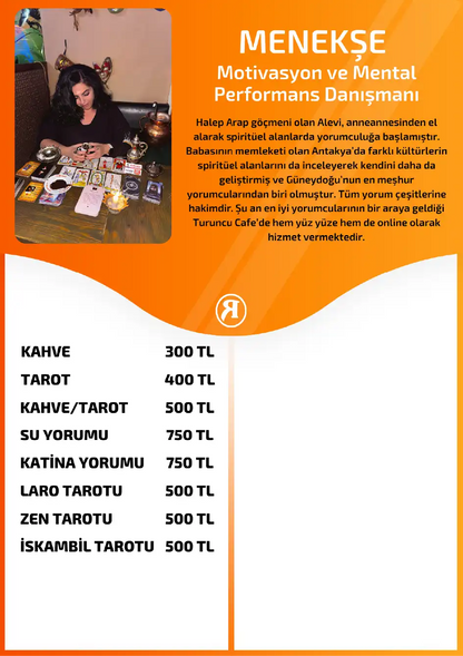 Menekse Turuncu Fal Cafe online laro tarotu yorumu tanıtım ve fiyat bilgisi görseli