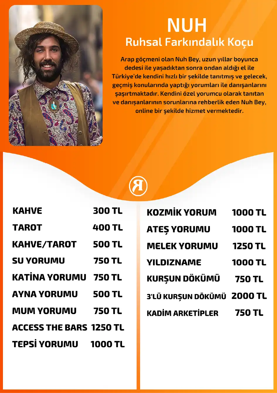 Turuncu Fal Cafe yorumcu Nuh fiyat bilgisi görseli