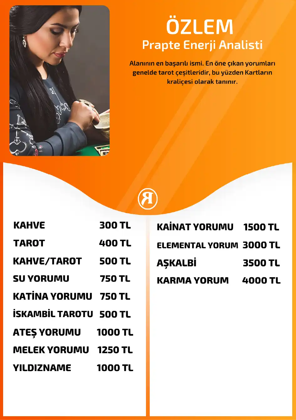 Turuncu Fal Cafe yorumcu Özlem fiyat bilgisi görseli