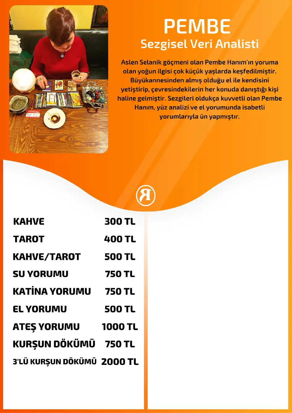 Turuncu Fal Cafe yorumcu Pembe fiyat bilgisi görseli