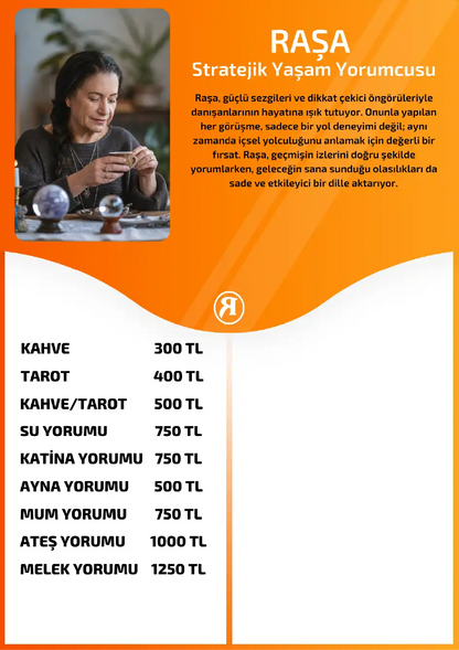 Rasa Turuncu Fal Cafe online tarot yorumu tanıtım ve fiyat bilgisi görseli