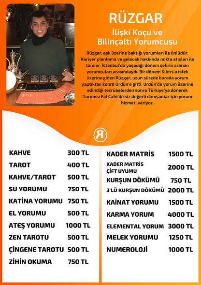 Ruzgar Turuncu Fal Cafe online kader matris yorumu tanıtım ve fiyat bilgisi görseli