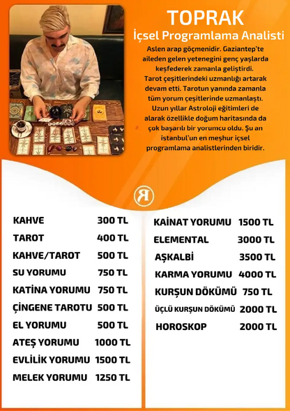 Toprak Turuncu Fal Cafe online el yorumu tanıtım ve fiyat bilgisi görseli
