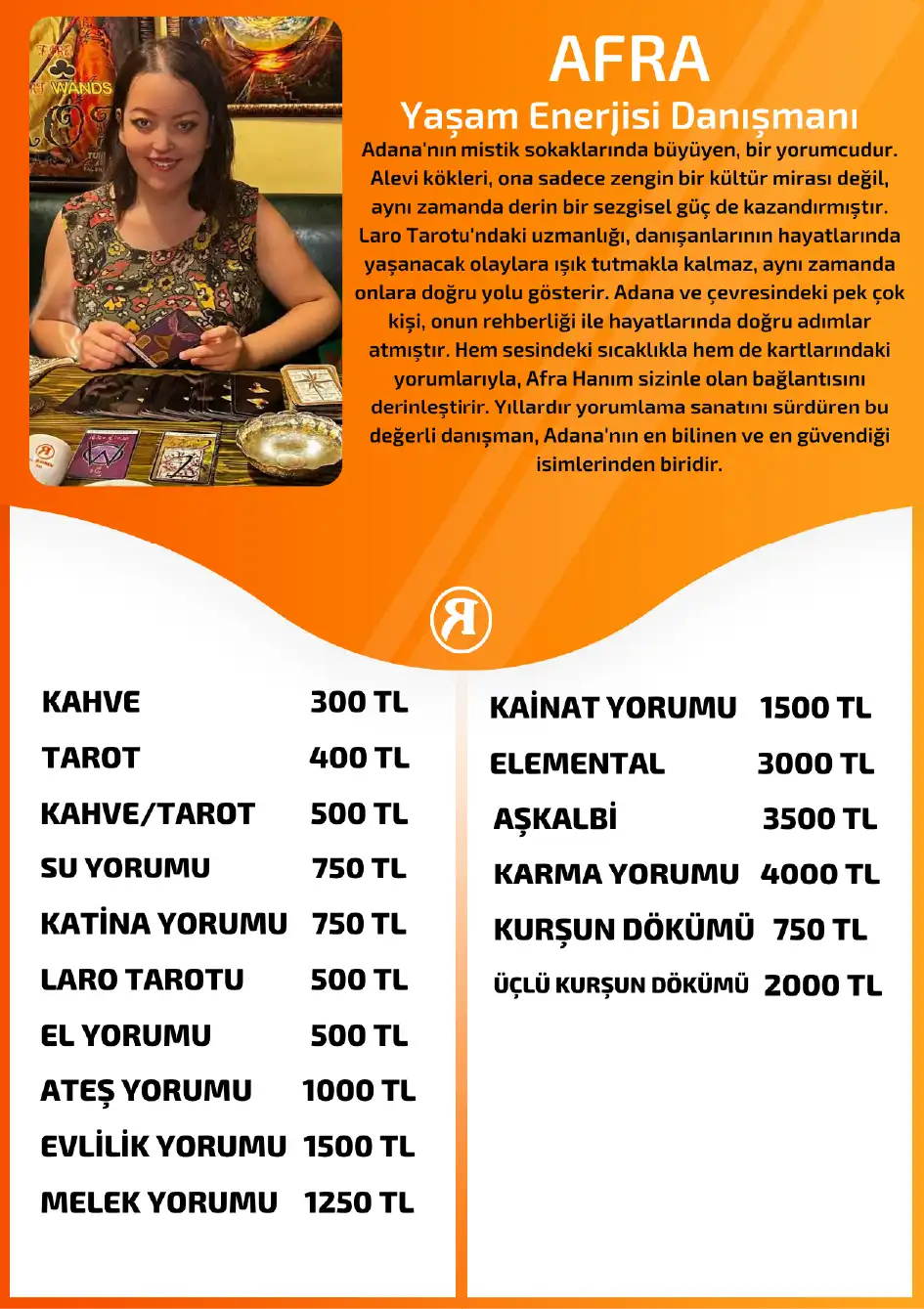 Afra Turuncu Fal Cafe online yorumcu tanıtım ve fiyat bilgisi görseli
