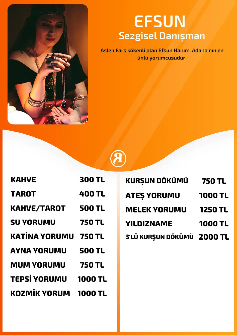 Turuncu Fal Cafe yorumcu Efsun fiyat bilgisi görseli