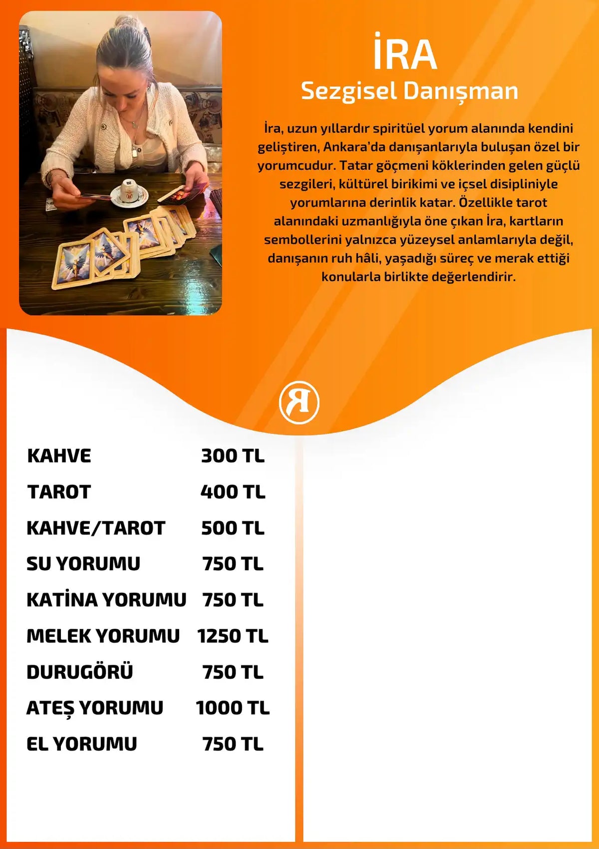 Turuncu Fal Cafe yorumcu İra fiyat bilgisi görseli