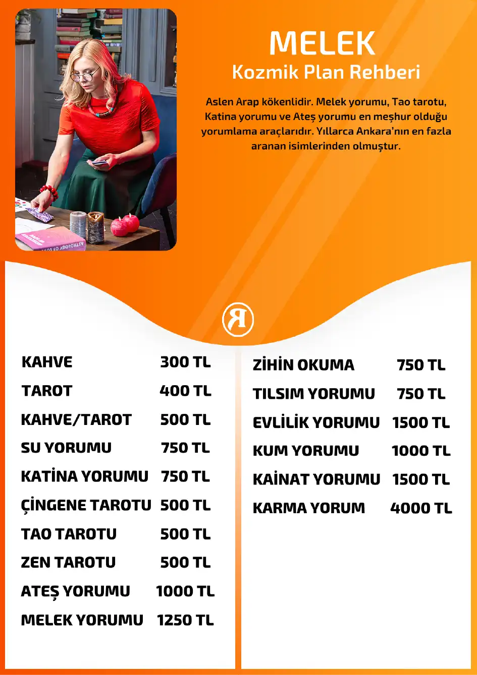 Turuncu Fal Cafe yorumcu Melek fiyat bilgisi görseli